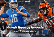 detroit lions vs bengals match player stats