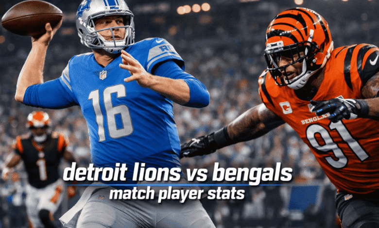 detroit lions vs bengals match player stats